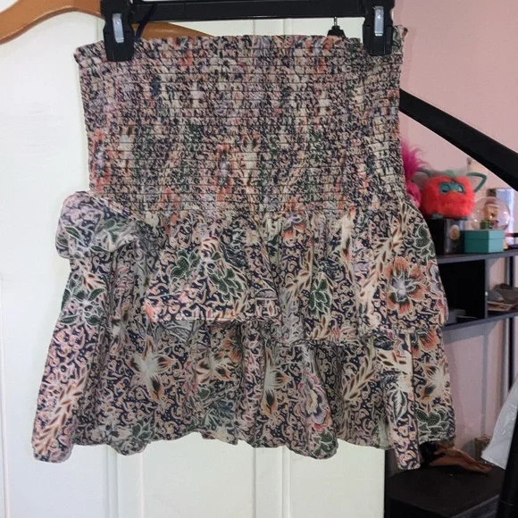 Rebecca minkoff ruffle mini floral skirt Sz s - Picture 3 of 5